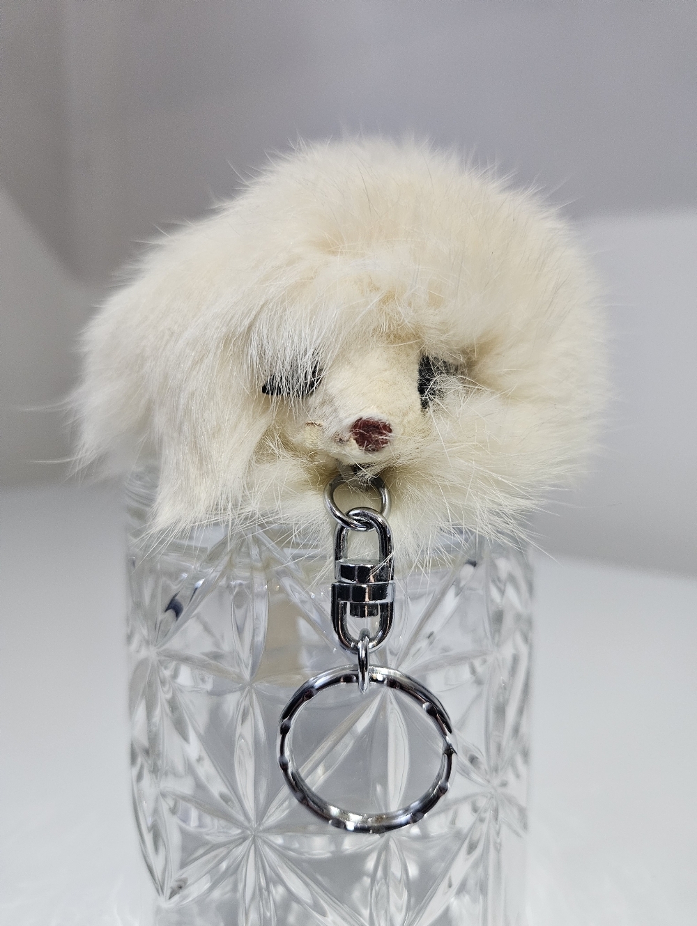 Fur Squeaky Keychain With Tail